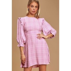 NWT Faithfull the Brand Edwina Ruffled Plaid Dress